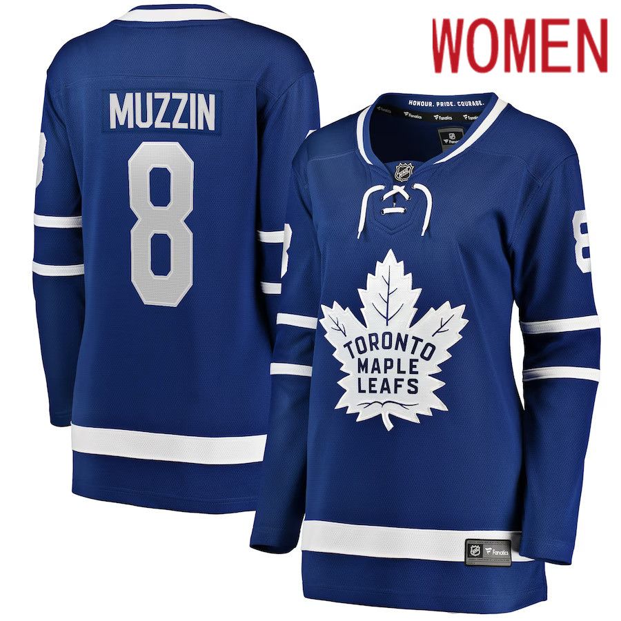 Women Toronto Maple Leafs #8 Jake Muzzin Fanatics Branded Blue Home Breakaway Player NHL Jersey